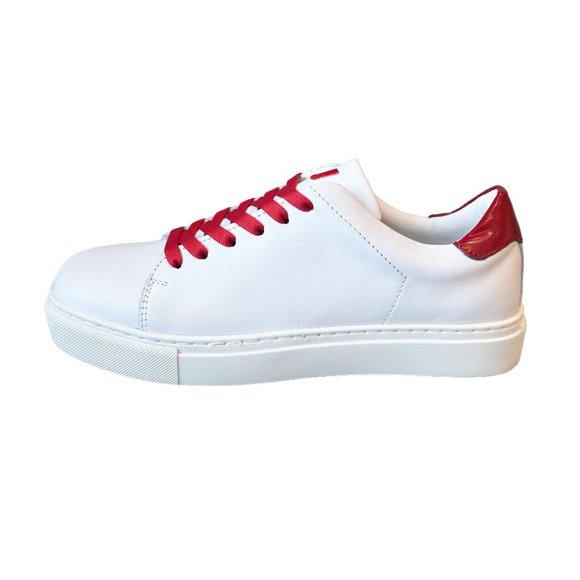 NIB JOSHUA SANDERS SQUARED TOE LEATHER SNEAKERS - Picture 4 of 9